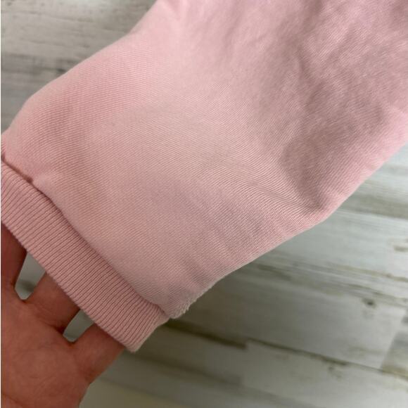 7 For All Mankind Womens small pink embroidered sweatshirt raven Crew Neck top - Picture 4 of 7